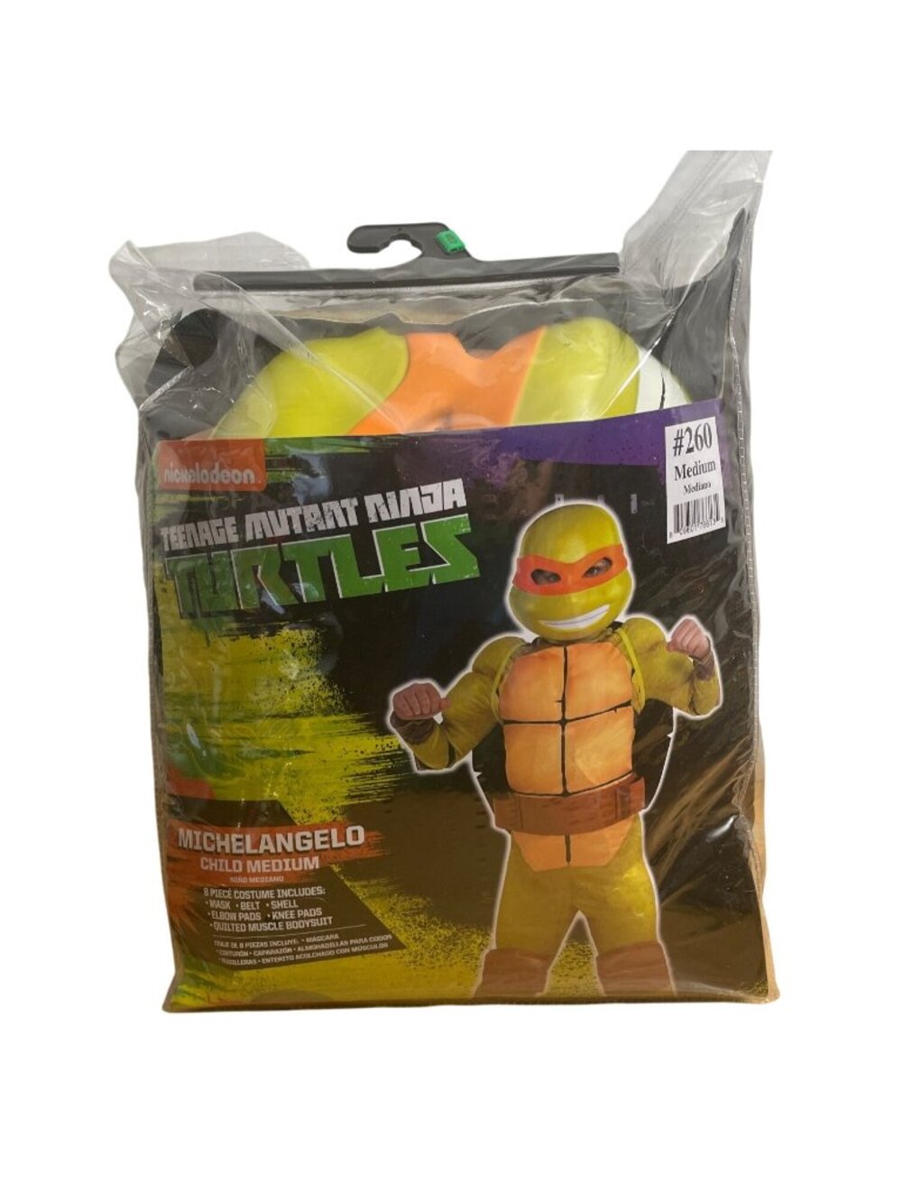 Teenage Mutant Ninja Turtles Michelangelo Child Med Halloween Costume 8 Pc Set